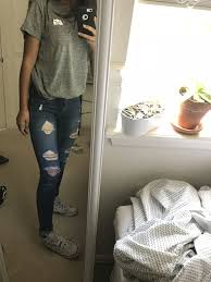 Baddie Black And White Vans Outfit Grey Rip N Dip T Shirt Ripped Jeans White High Top Converse Ripped Jeans Outfit Fall White High Top Converse High Top Vans Outfit