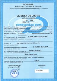 Pregatirea se efectueaza in 3 pasi de invatare, curs de legislatie, mediu d. Licenses And Certifications Global Fast Logistic International Freight Forwarding Company