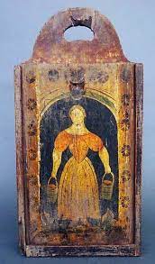 19th Century Pine Hanging Candle Box Original Paint Decoration 17 6 Inches H Antique Folk Art American Folk Art Candle Box