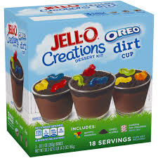 Put cups into the refrigerator for about one hour to chill them. Jell O Creations Oreo Dirt Cup Dessert Kit 3 10 1 Oz Boxes Walmart Com Walmart Com