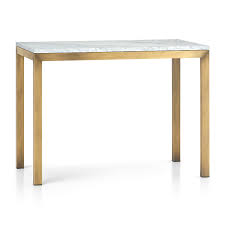 Enjoy perusing the high end dining. Parsons White Marble Top Brass Base 48x28 High Dining Table Reviews Crate And Barrel