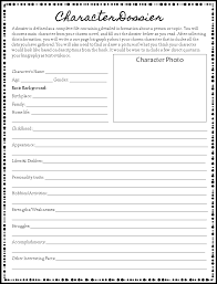 Character Dossier For Use With Any Story Or Novel Character Sheet Template Character Reference Sheet Book Writing Tips