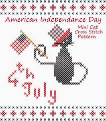 This free valentine cross stitch pattern and matching floss thread holders are a handy cute addition to your stash. Freebie Friday American Independance Day Mini Cat Cross Stitch Pattern Happiness Is Cross Stitching