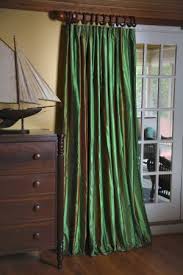 Silk Taffeta Fabric Olive Green Ivory Cream Stripes 102 Green Curtains Bedroom Curtains Custom Drapes