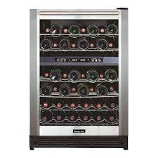 The best feature about it is that it takes multiple orientations: Magic Chef 44 Bottle Dual Zone Wine Cooler In Stainless Steel Hmwc44dz The Home Depot