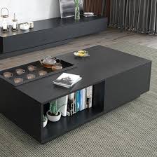 Rectangular Storage Coffee Table With Drawer In Black Walnut Black In 2020 Coffee Table Centre Table Design Coffee Table With Drawers
