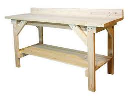 6 Heavy Duty Natural Wood Garage Workbench 2 Shelf Basement Storage Work Table Wooden Work Bench Garage Work Bench Diy Workbench
