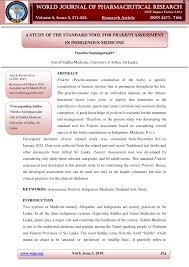 pdf a study of the standard tool for prakriti assessment in