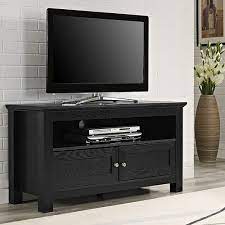Walker Edison Modern Tv Stand Cabinet For Most Flat Panel Tvs Up To 50 Black Bb44csbl Best Buy Tv Stand Wood Tv Stand Console Black Tv Stand