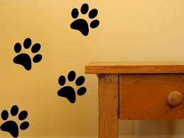 Dog Paw Print Decal Wall Decor Set Of 32 Dog Paw Print Vinyl Wall Decals 15 00 Via Etsy Dog Decor Dog Paw Print Paw Print Decal