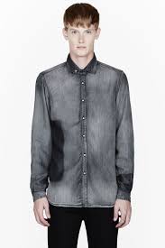 Black And Gold Top Men Diesel Black Gold Black Soft Washed Denim Shirt For Men Ssense Kemeja