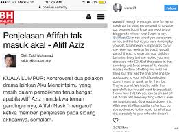 Aku di sini pun menyadari. Berang Kenyataan Kekasihnya Dikritik Teman Lelaki Afifah Nasir Cabar Aliff Aziz Iluminasi