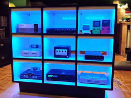 console gaming shelf video game storage rooms small space makeup vanity
