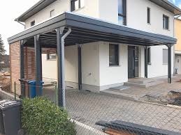 Flachdach Carport Aus Holz In Metall Optik Anstrich Ral7016 In 2020 Carport Shade Carport Designs Carport