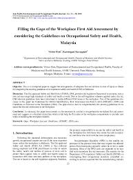 National institute of occupational safety and health. Pdf Filling The Gaps Of The Workplace First Aid Assessment By Considering The Guidelines On Occupational Safety And Health Malaysia Karmegam Karuppiah And Vivien How Academia Edu