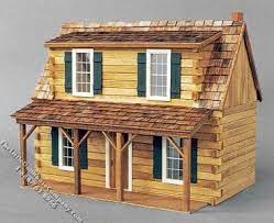 I added a real stone foundation, chimney and front steps. Adirondack Log Cabin Dollhouse Kit Rgt J540 The Little Dollhouse Company