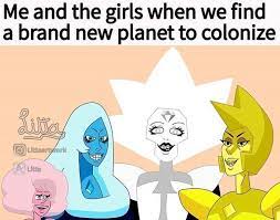 Hello My Sweet Gemlings This Meme Is Remade Su Stevenuniverse Bluediamond Yellowdi Steven Universe Diamond Steven Universe Funny Steven Universe