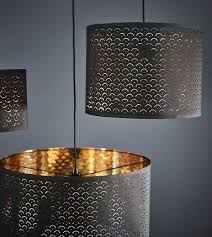 Brass Furniture Can Help A Darker Room Feel Light Ikea Has A Variety Like Cylindrical Nymo Lamp Shades With Dark Blue On T Dark Home Decor Lamp Led Light Lamp