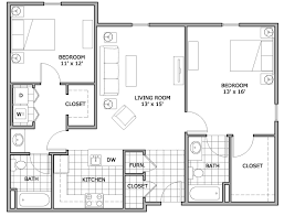 Two bedrooms, two baths and two balconies with double comfort. 2 Bedroom Apartment Floor Plan With Dimensions Novocom Top