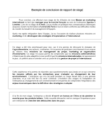 Le type et le niveau de qualifications leur donnent certaines. Conclusion De Rapport De Stage Avec Exemple