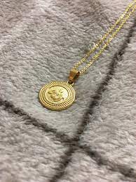 18k Yellow Gold Plated Allah الله Coin Pendant Necklace Coin Pendant Necklace Coin Pendant Necklace