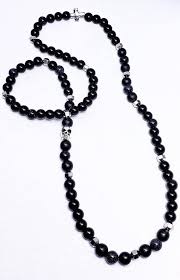 Black Bead Necklace Mens Men S Silver Skull Beaded Necklace Men S Black Lava Etsy Beaded Necklace Beaded Skull Black Bead Necklace