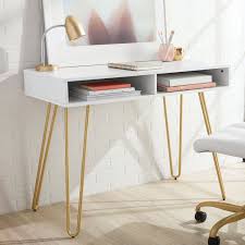 Mainstays Hairpin Writing Desk Multiple Finishes Walmart Com In 2021 Desks For Small Spaces Cheap Office Furniture Bedroom Desk