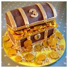 Treasure Chest Cake With Gold Chocolate Coins