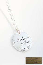 Actual Handwriting Necklace In Sterling Silver Memorial Etsy Handwriting Jewelry Actual Handwriting Necklace Memorial Jewelry