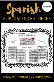 Flip Calendar Pieces In 2020 Elementary Spanish Flip Calendar Spanish Teaching Resources