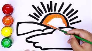 Karena itulah sebelum anda melihat koleksi gambar bunga matahari hitam putih yang kami miliki. Menggambar Dan Mewarnai Pemandangan Dengan Matahari Untuk Balita Lukis Drawings