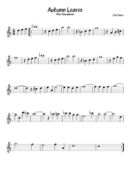 Autumn Leaves Sheet Music For Saxophone Alto Solo Musescore Com