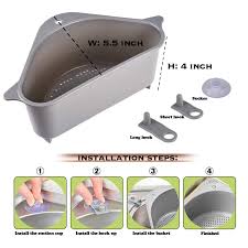 These drain additions fit the universal 3.5 drain opening. 2 Pack Sink Basket Corner Kitchen Sink Strainer Basket Kitchen Triangular Sink Filter Multifunctional Drain Shelf For Food Catcher Gray Amazon Ae Kitchen