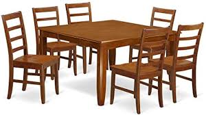 7 Pc Dining Room Set Square Dining Table With Leaf Along With 6 Dining Chairs In 2020 Wooden Dining Set Nook Dining Set Dining Table With Leaf