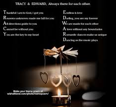 Acrostic Couple Name Poem Acrostic Couple Poem For Your Name Tracy Edward Always There For Each Other T I Love You S You Are My Forever Simple Poems
