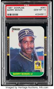 The great baseball card value bubble of the late 1980s and early 1990s burst in spectacular fashion. 1987 Donruss Barry Bonds 361 Psa Gem Mint 10 Baseball Cards Lot 43054 Heritage Auctions