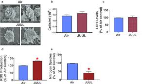 The metal plates that protrude are connected to the internal metal coil you can see inside each pod. Cell Specific Toxicity Of Short Term Juul Aerosol Exposure To Human Bronchial Epithelial Cells And Murine Macrophages Exposed At The Air Liquid Interface Respiratory Research Full Text