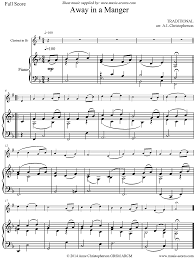 Away In A Manger Clarinet Piano Sheet Music Notes By Christmas Clarinet