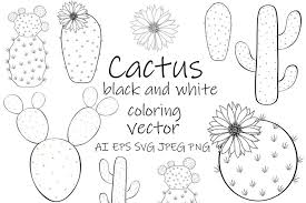Outline cactus digital clip art for scrapbooking card making | etsy. Cactus Vector Cactus Clipart Cactus Black And White Coloring 921717 Illustrations Design Bundles