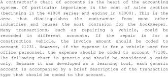 A Contractor S Chart Of Accounts Is The Heart Of The