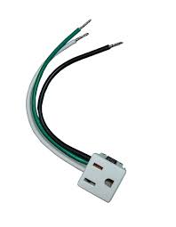 1372-WH-#10R Etlin-Daniels Range Outlet,3 Prong Plain White