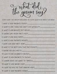 Grey What Did The Groom Say Bridal Shower Game What Did The Etsy Bridal Shower Questions Unique Bridal Shower Bridal Shower Games