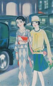 oldpicture1900 散歩 のカラー版 少女倶楽部の口絵だそうです japanese artwork japanese illustration japanese poster