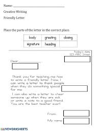 Friendly letter format in afrikaans zerogravityinflatables us. Parts Of The Friendly Letter Worksheet