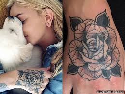 Whenever i have an idea, he always comes up with something that exceeds my. Julia Michaels Back Of Hand Tattoos Geometric Rose Tattoo Tattoos