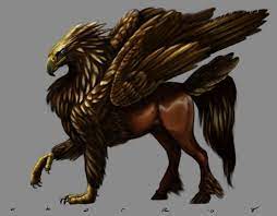 Creature with eagle head and lion body. Griffen Mythical Creatures