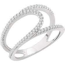 Diamond Negative Space Ring 6 75 14kt White Gold Space Rings Diamond Fashion Rings Fashion Rings