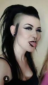 Long Hair Shaved Sides Long Mohawk Gothic Punk Hairstyles Shaved Sides Goth Hair Long Hair Shaved Sides