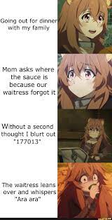 Going Out For Dinner With My Family Mom Asks Where The Sauce Is Because Our Waitress Forgot It Without A Second Thought I Blurt Out 177013 The Waitress Leans Anime