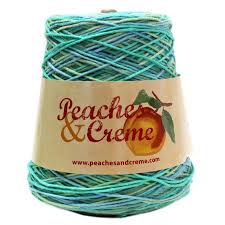Peaches Creme Cotton Ocean Stripes Yarn 14 Oz